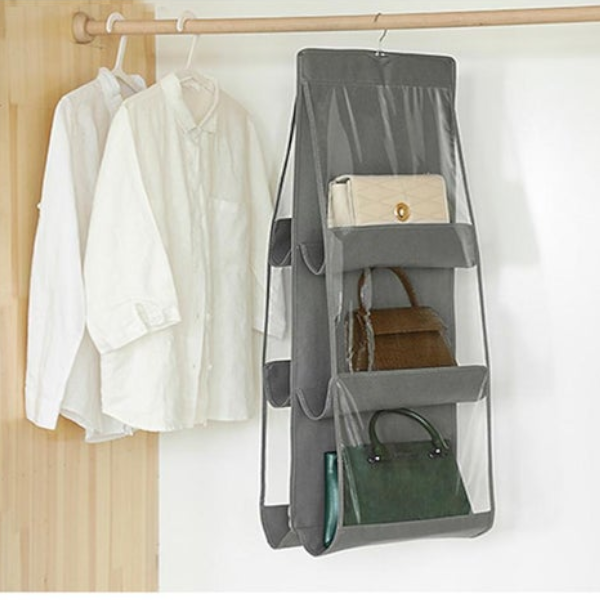 Transparent Bag Storage Hanging Non Woven Household Wardrobe Grey