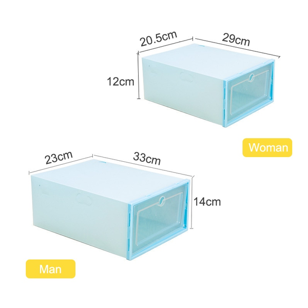 Transparent Thickened Flip Shoes Bedroom Storage Box Blue
