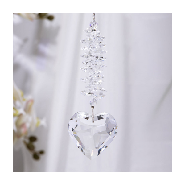 Crystal Sun Catcher Pendant Wholesale Peach Heart Love Prism Living Room Garden Decoration Hanging Sunshine Necklaces & Pendants