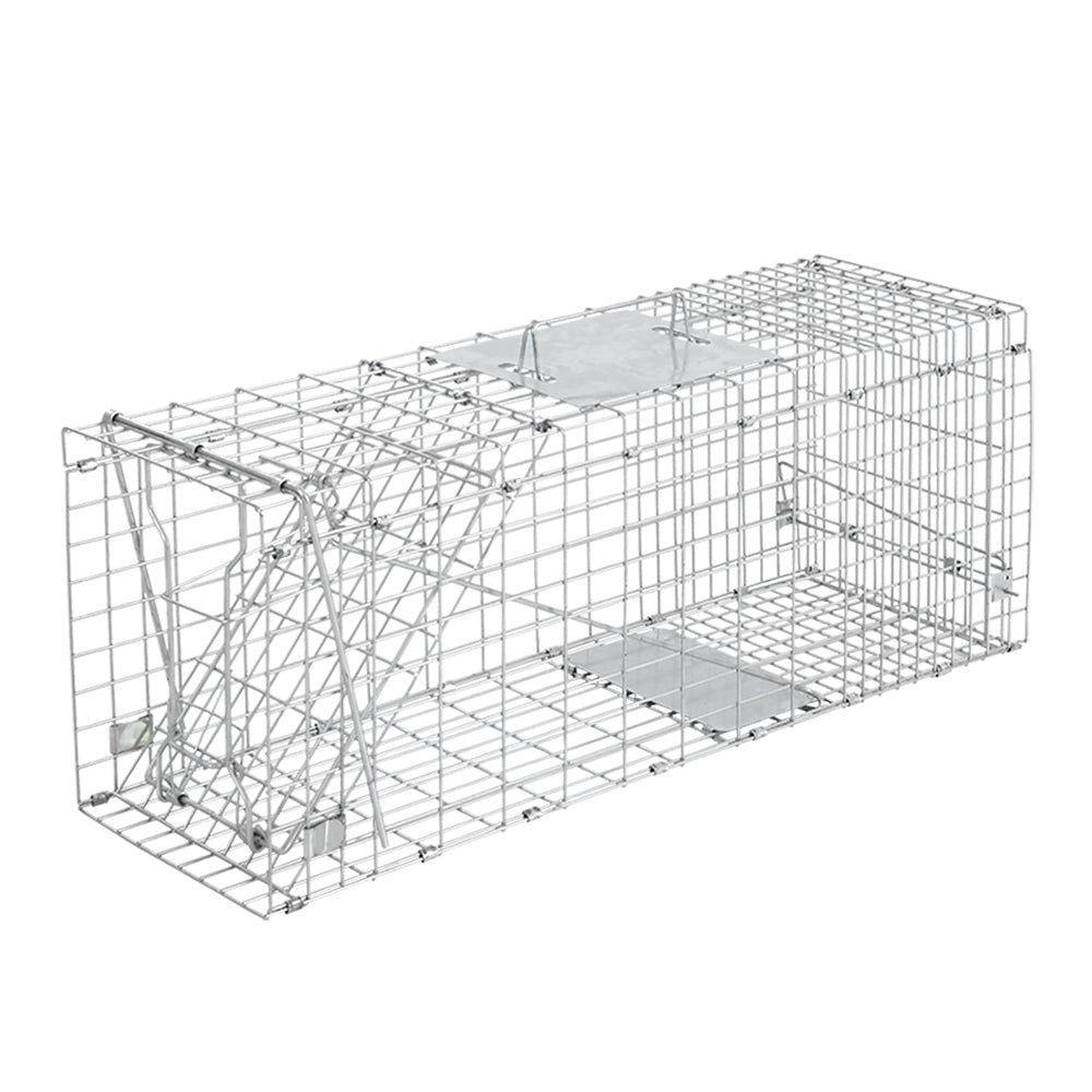Giantz Humane Animal Trap Cage 94 X 34 36Cm Silver Insect Traps & Baits