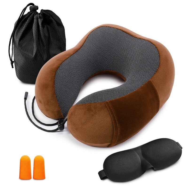 Travel Pillow Memory Foam Neck Coffee Pillows