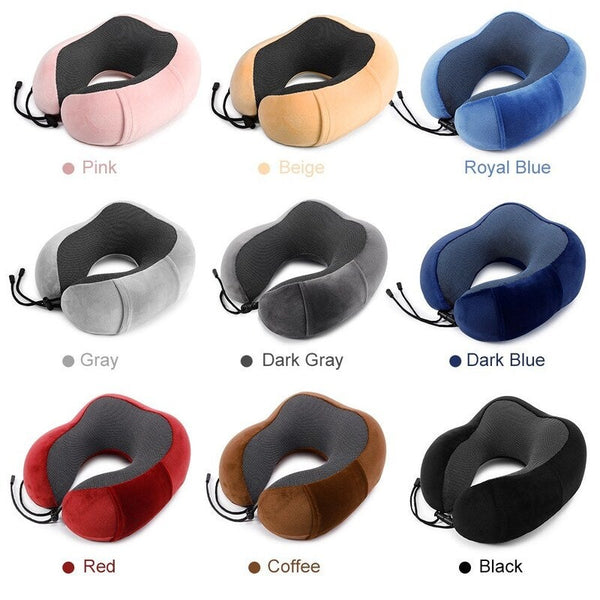 Travel Pillow Memory Foam Neck Dark Grey Pillows