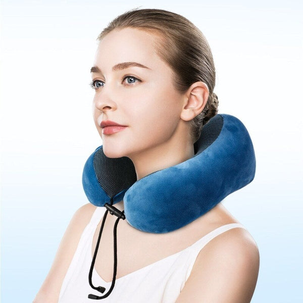 Travel Pillow Memory Foam Neck Grey Pillows