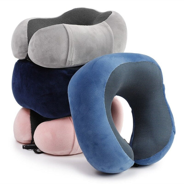 Travel Pillow Memory Foam Neck Pink Pillows