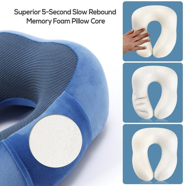 Travel Pillow Memory Foam Neck Pink Pillows