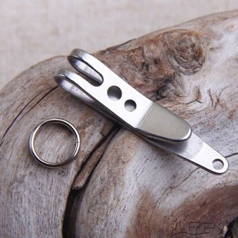 Travel Quick Clips Portable Pocket Steel Tool Keychain With Ring Platinum