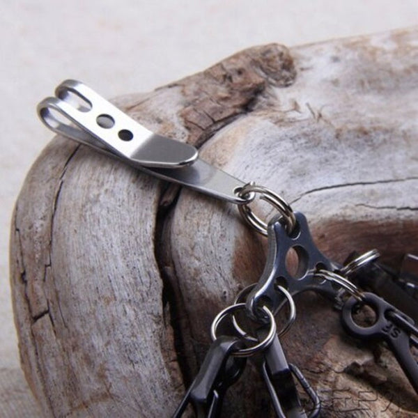 Travel Quick Clips Pocket Steel Tool Keychain With Ring Platinum Multi Tools