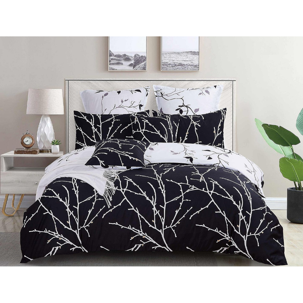 Fabric Fantastic Tree Reversible Super King Size White Duvet Quilt Cover Set Quilt Covers