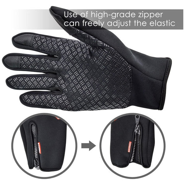 Trendy Outdoor Non Slip Touch Screen Camping Sports Gloves Black