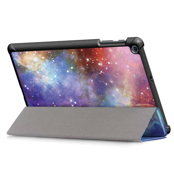 Tri Fold Printing Tablet Case Cover For Samsung Galaxy A 10.1 2019 T510 Milky Way Cases Covers Keyboard Folios