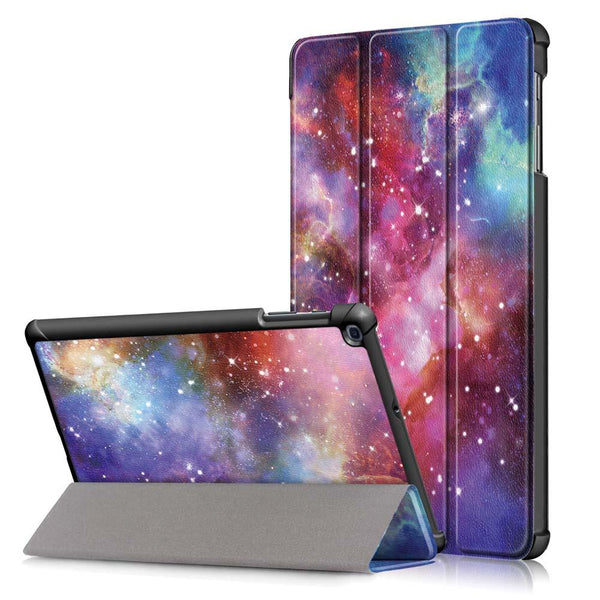 Tri-Fold Printing Tablet Case Cover For Samsung Galaxy A 10.1 2019 T510 Milky Way