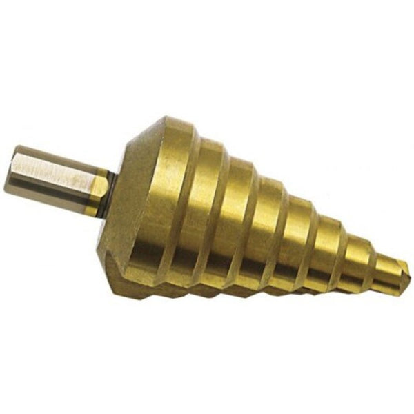 Triangle Handle Titanium Plated Straight Groove Step Drill 10 45Mm 1Pc Gold