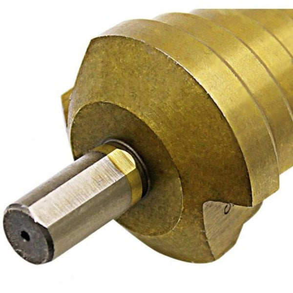 Triangle Handle Titanium Plated Straight Groove Step Drill 10 45Mm 1Pc Gold Drill Bits