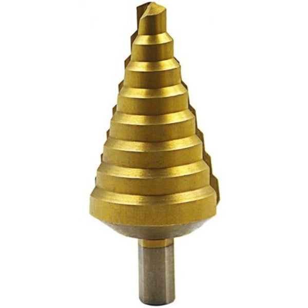 Triangle Handle Titanium Plated Straight Groove Step Drill 10 45Mm 1Pc Gold Drill Bits