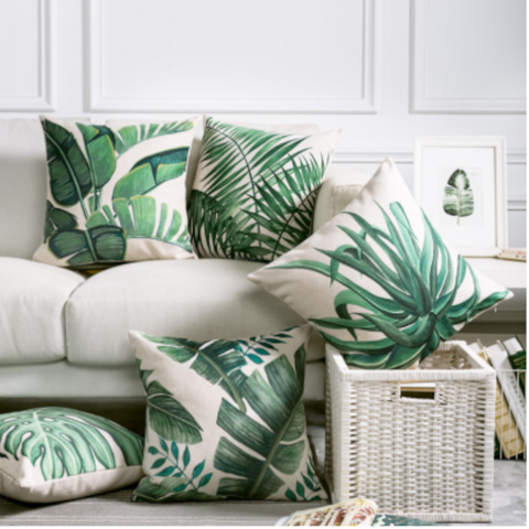 Tropical Plant Cushion Covers Coastal Home Decor