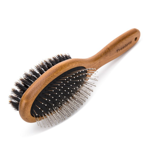 True Love Bamboo Double Brush Dog Grooming