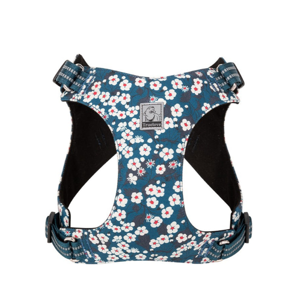 True Love Floral Doggy Harness Blue M Harnesses