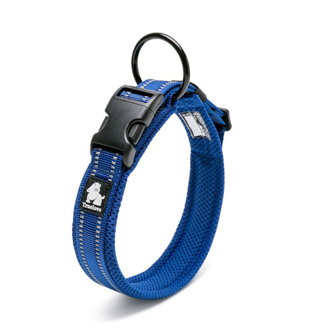 True Love Heavy Duty Reflective Dog Collar Blue Harnesses
