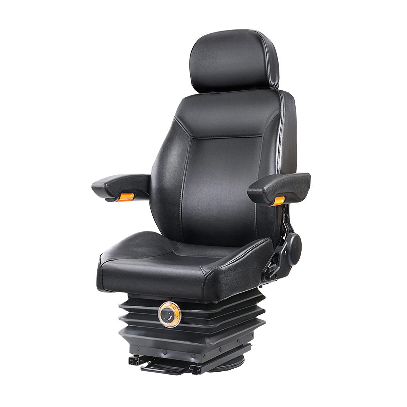 Giantz Adjustbale Tractor Seat With Suspension Black Heavy Machinery Seats