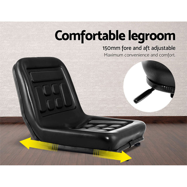 Giantz Tractor Seat Forklift Excavator Bulldozer Universal Suspension Backrest Truck Chair Heavy Machinery Seats