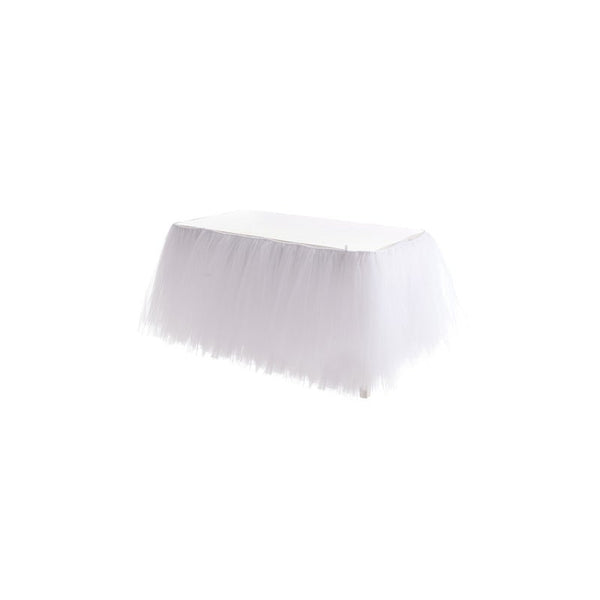 100X80cm Tulle Skirt Table Chiffon Cloth Gauze Romantic Net White Table Skirting