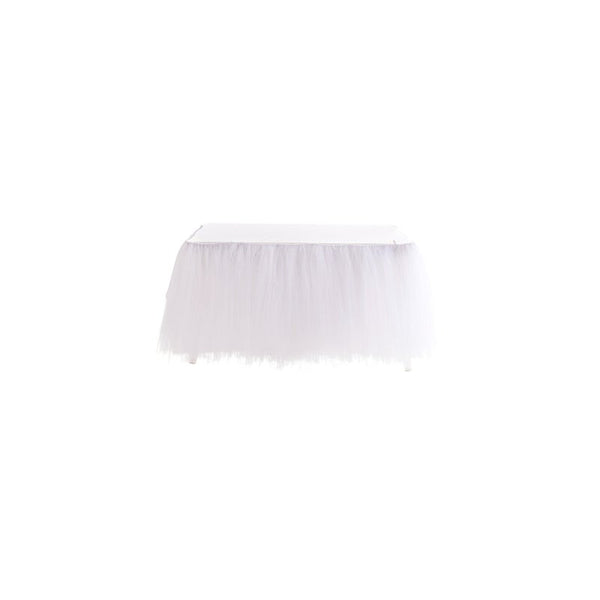 100X80cm Tulle Skirt Table Chiffon Cloth Gauze Romantic Net White Table Skirting