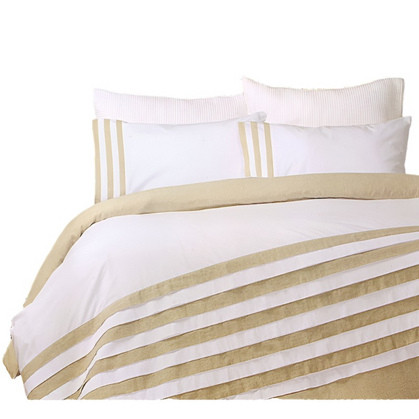 Turin White Linen Quilt Cover Set Queen Quilt Covers