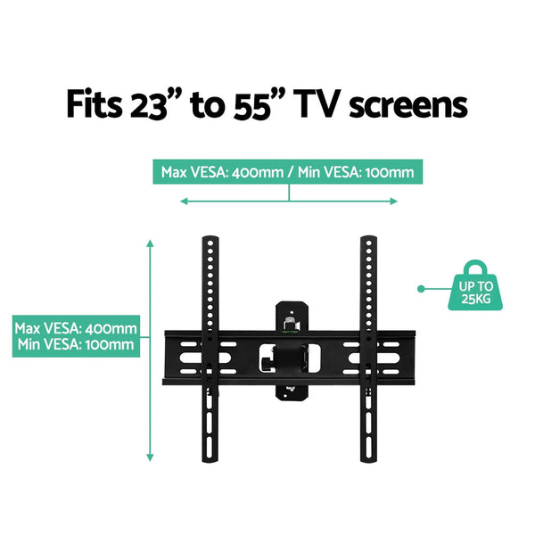Artiss Tv Wall Mount Bracket Tilt Swivel Full Motion Flat Slim Led Lcd 23 Inch To 55 Tv Stands & Mounts