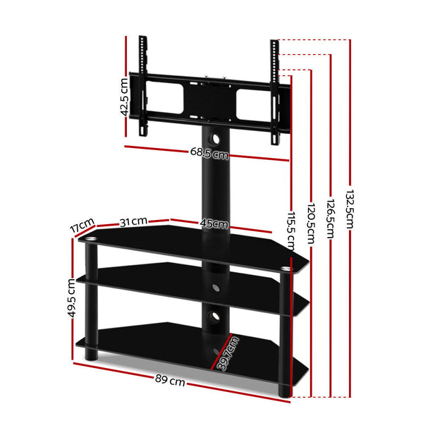 Artiss 3 Tier Floor Tv Stand With Bracket Shelf Mount Tv Stands & Mounts