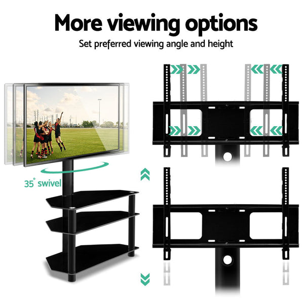 Artiss 3 Tier Floor Tv Stand With Bracket Shelf Mount Tv Stands & Mounts