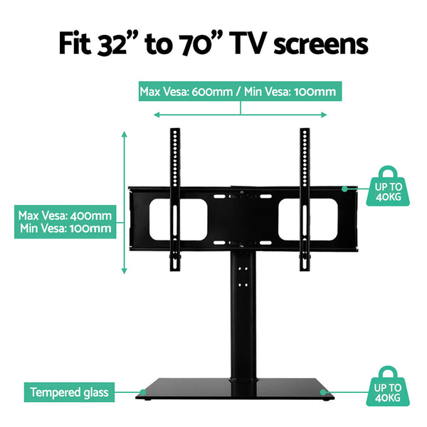 Artiss Table Top Tv Swivel Mounted Stand Tv Stands & Mounts