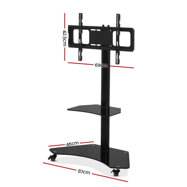 Artiss Floor Tv Stand Bracket Mount Swivel Height 32 To 70 Inch Black Tv Stands & Mounts