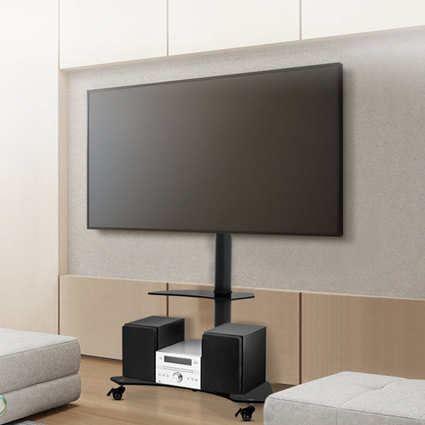 Artiss Floor Tv Stand Bracket Mount Swivel Height 32 To 70 Inch Black Tv Stands & Mounts