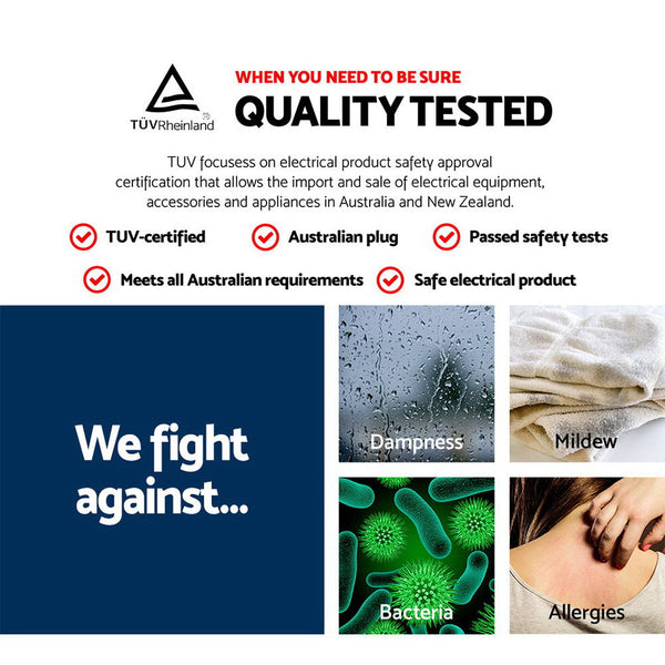 Devanti Electric Heated Towel Rail Rails Warmer Rack Aluminium 10 Bars Towel Racks