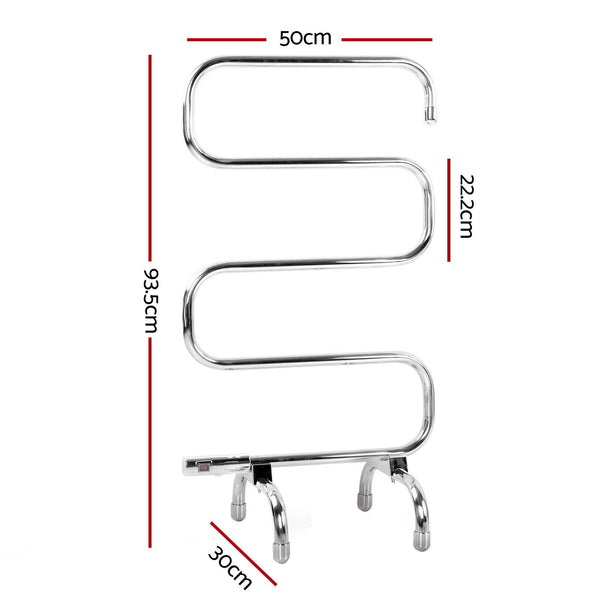Devanti Electric Heated Towel Rail Rack Rails Freestanding 5 Bars Towel Racks