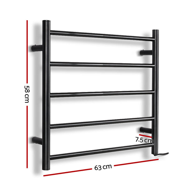 Devanti Heated Towel Rail Electric Warmer Heater Rails Holder Rack Wall Mounted Towel Racks