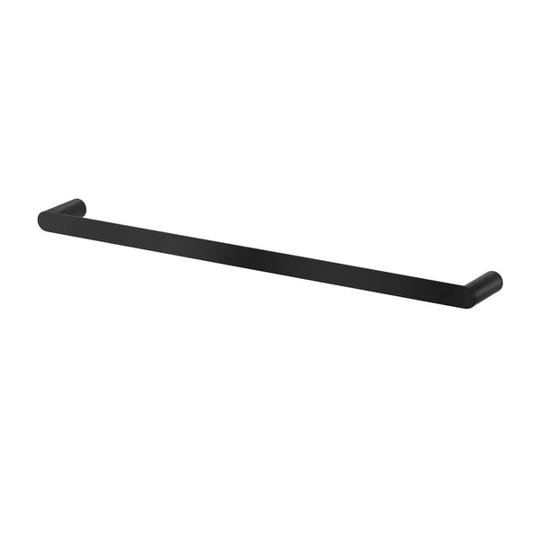 Devanti Towel Rail Rack Holder Single 600Mm Wall Mounted Stainless Steel Black Towel Racks