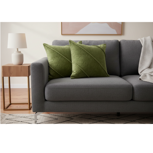 Trova Ink Twin Pack Cotton Velvet Cushion Polyester Filled By Cloud Linen Cushions & Decorative Pillows