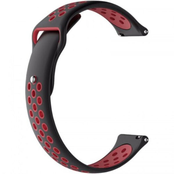 Two Color Air Hole Silicone Watch Strap For Amazfit 2 / 2S Red
