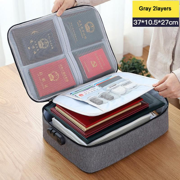 Two Layer Passport Document Certificate File Organiser With Lock Ver 2