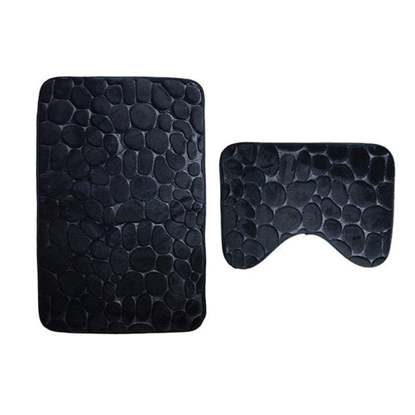 Bath Mats Rugs & Toilet Covers Pebbles Bath Mat Set Bathroom Square Shaped And U Non Slip Floor Mats