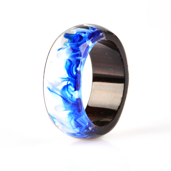 Veile Studios Two Tone Colourful Unisex Wood Resin Ring Jewellery Rings
