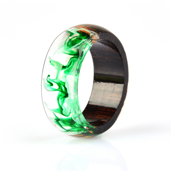 Veile Studios Two Tone Colourful Unisex Wood Resin Ring Jewellery Rings