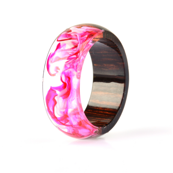 Veile Studios Two Tone Colourful Unisex Wood Resin Ring Jewellery Rings