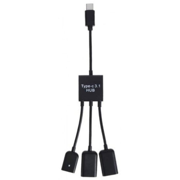 Type C 3.1 To Usb 3.0 / Micro Convert In Hub Support Black