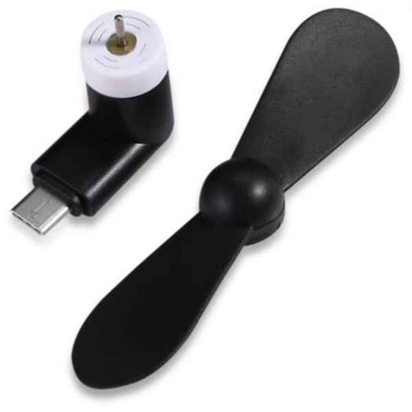 Type C Led Mini Fan Black Portable Fans