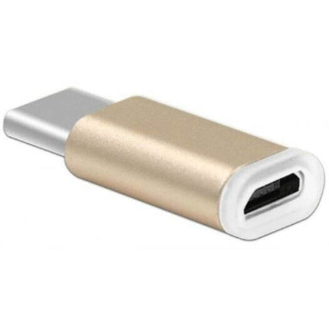 Type C Male To Micro Usb Female Adapter Syncing And Charging Converter Golden