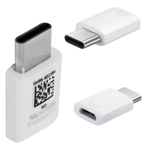 Type C Male To Micro Usb Female Connector For Samsung S10 / Xiaomi Huawei 3Pcs White