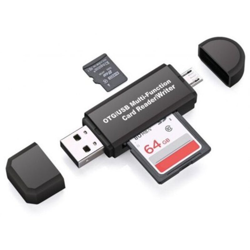 Type C Micro 3 In 1 Card Reader High Speed Usb2.0 Universal Black Cables & Adapters