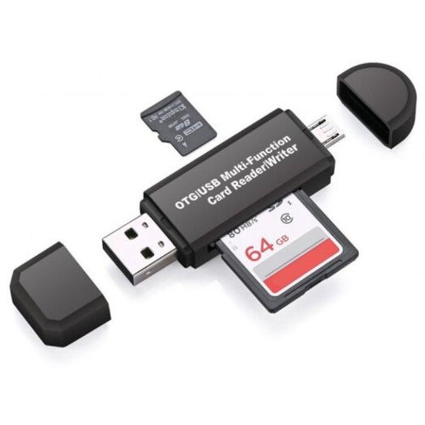 Type C Micro 3 In 1 Card Reader High Speed Usb2.0 Universal Black Cables & Adapters